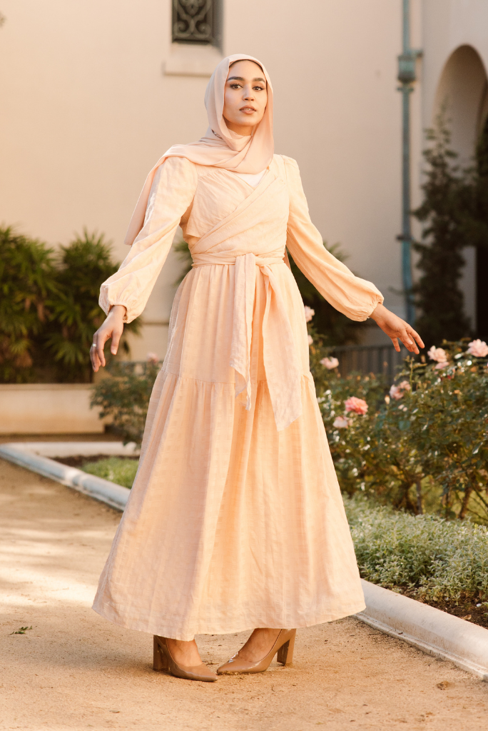 Pink Victoria Wrap Maxi Dress for Muslim Women | Niswa Fashion